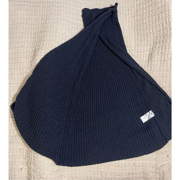 Free People Blue Cable Knit Long Maxi Sweater skirt Sz M - Picture 4 of 8